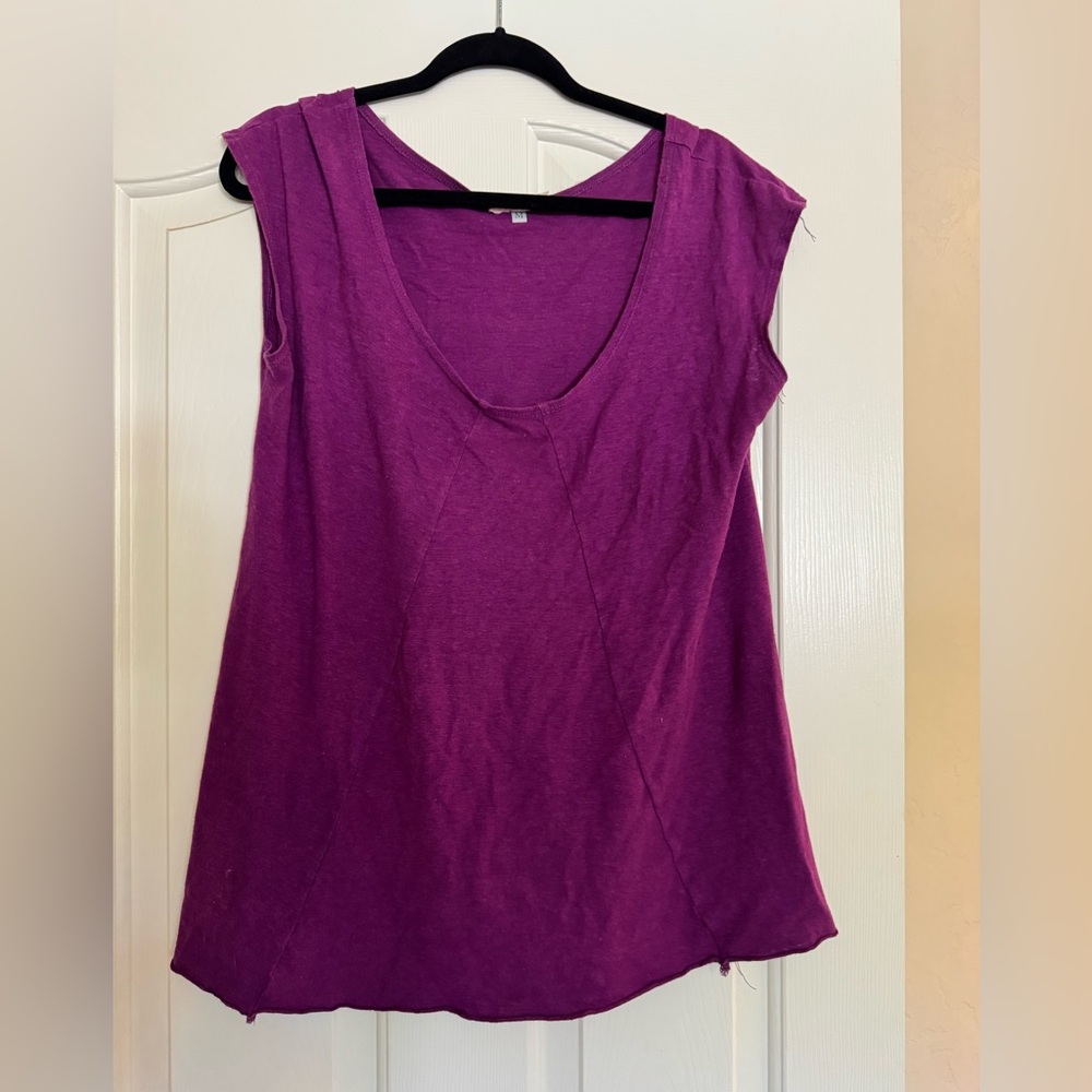 Purple Cap Sleeve Tank Top with Soft Fabric